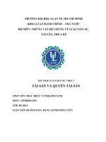 BÀI THẢO LUẬN DÂN SỰ 1 ĐỢT 3 TÀI SẢN VÀ QUYỀN TÀI SẢN 