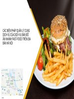 Tiểu Luận - Quản Trị Dịch Vụ - Đề Tài - Các Biện Pháp Quản Lý Cung Dịch Vụ Của Dịch Vụ Bán Đồ Ăn Nhanh Fast-Food Trên Địa Bàn Hà Nội