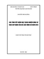 Luận văn thạc sĩ Luật học: Các tình tiết giảm nhẹ trách nhiệm hình sự theo quy định của Bộ luật Hình sự năm 2015