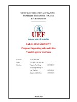 Sales management propose organizing sales activities yakult light in viet nam