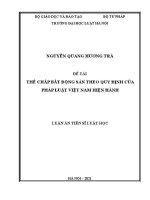 Luận án tiến sĩ Luật học: Thế chấp bất động sản theo quy định của pháp luật Việt Nam hiện hành