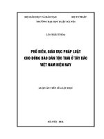 Luận án tiến sĩ Luật học: Phổ biến, giáo dục pháp luật cho đồng bào dân tộc Thái ở Tây Bắc Việt Nam hiện nay