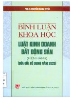 Bình luận khoa học Luật Kinh doanh bất động sản (Hiện hành) (Sửa đổi, bổ sung năm 2020)