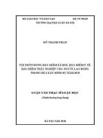 Luận văn thạc sĩ Luật học: Tội trốn đóng bảo hiểm xã hội, bảo hiểm y tế, bảo hiểm thất nghiệp cho người lao động trong Bộ luật Hình sự năm 2015