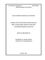 Đề tài nghiên cứu khoa học cấp Trường: Nghiên cứu xây dựng Bộ từ khoá Luật học phục vụ hoạt động thông tin thư viện tại Trường Đại học Luật Hà Nội