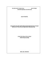 Luận văn thạc sĩ Luật học: Giải quyết tranh chấp kinh doanh, thương mại từ thực tiễn xét xử tại Toà án nhân dân tỉnh Đắk Lắk