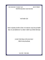 Luận văn thạc sĩ Luật học: Thực hành quyền công tố trong giai đoạn điều tra vụ án hình sự và thực tiễn tại tỉnh Yên Bái