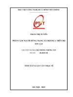 Phân cụm người dùng mạng xã hội dựa trên độ tin cậy