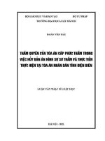 Luận văn thạc sĩ Luật học: Thẩm quyền của Toà án cấp phúc thẩm trong việc huỷ bản án hình sự sơ thẩm và thực tiễn thực hiện tại Toà án nhân dân tỉnh Điện Biên