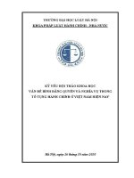 Kỷ yếu hội thảo khoa học cấp Khoa: Vấn đề bình đẳng quyền và nghĩa vụ trong tố tụng hành chính ở Việt Nam hiện nay