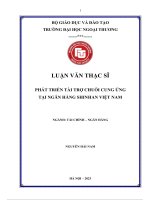 Phát triển tài trợ chuỗi cung ứng tại ngân hàng shinhan việt nam