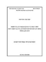 Luận văn thạc sĩ Luật học: Phiên toà sơ thẩm dân sự và thực tiễn thực hiện tại Toà án nhân dân huyện Lộc Bình, tỉnh Lạng Sơn