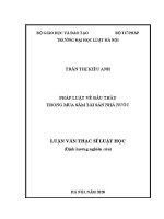 Luận văn thạc sĩ Luật học: Pháp luật về đấu thầu trong mua sắm tài sản nhà nước