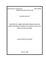 Luận văn thạc sĩ Luật học: Nguyên tắc thiện chí trong pháp luật hợp đồng Việt Nam với pháp luật một số quốc gia dưới góc độ so sánh