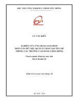 Nghiên Cứu Ứng Dụng Giải Pháp Phân Tán Dữ Liệu Quản Lý Đào Tạo Tín Chỉ Trong Các Trường Cao Đẳng Cộng Đồng