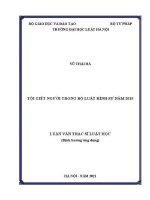 Luận văn thạc sĩ Luật học: Tội giết người trong Bộ luật Hình sự năm 2015