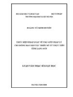 Luận văn thạc sĩ Luật học: Thực hiện pháp luật về trợ giúp pháp lý cho đồng bào dân tộc thiểu số từ thực tiễn tỉnh Lạng Sơn