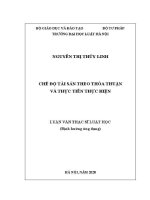 Luận văn thạc sĩ Luật học: Chế độ tài sản theo thoả thuận và thực tiễn thực hiện