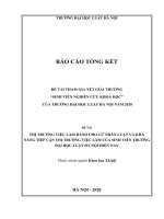 Đề tài sinh viên nghiên cứu khoa học: Thị trường việc làm dành cho cử nhân luật và khả năng tiếp cận thị trường việc làm của sinh viên Trường Đại học Luật Hà Nội hiện nay