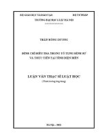 Luận văn thạc sĩ Luật học: Đình chỉ điều tra trong tố tụng hình sự và thực tiễn tại tỉnh Điện Biên