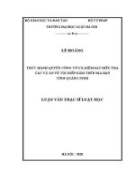 Luận văn thạc sĩ Luật học: Thực hành quyền công tố và kiểm sát điều tra các vụ án về tội hiếp dâm trên địa bàn tỉnh Quảng Ninh