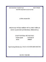 Luận văn thạc sĩ Luật học: Pháp luật về bảo hiểm y tế và thực tiễn áp dụng tại huyện Quỳnh Nhai, tỉnh Sơn La
