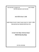 Luận văn thạc sĩ Luật học: Biện pháp ngăn chặn tạm giam và thực tiễn thi hành tại thành phố Hà Nội