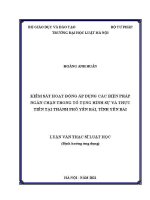 Luận văn thạc sĩ Luật học: Kiểm sát hoạt động áp dụng các biện pháp ngăn chặn trong tố tụng hình sự và thực tiễn tại thành phố Yên Bái, tỉnh Yên Bái