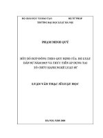 Luận văn thạc sĩ Luật học: Huỷ bỏ hợp đồng theo quy định của Bộ luật Dân sự năm 2015 và thực tiễn áp dụng tại tổ chức hành nghề luật sư