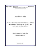 Luận văn thạc sĩ Luật học: Pháp luật về biện pháp khắc phục hậu quả do vi phạm hành chính gây ra và thực tiễn thực hiện tại tỉnh Phú Thọ