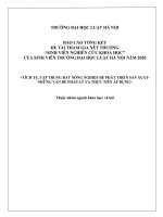 Đề tài sinh viên nghiên cứu khoa học: Tích tụ, tập trung đất nông nghiệp để phát triển sản xuất - Những vấn đề pháp lý và thực tiễn áp dụng