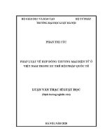 Luận văn thạc sĩ Luật học: Pháp luật về hợp đồng thương mại điện tử ở Việt Nam trong xu thế hội nhập quốc tế