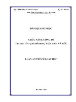 Luận văn thạc sĩ Luật học: Chức năng công tố trong tố tụng hình sự Việt Nam và Đức