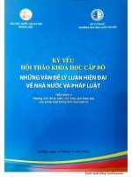 Kỷ yếu hội thảo khoa học cấp Bộ: Những vấn đề lý luận hiện đại về nhà nước và pháp luật. Tiểu ban 4, Những vấn đề lý luận, các tiếp cận hiện đại của pháp luật trong lĩnh vực luật tư