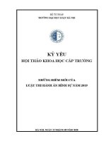 Kỷ yếu hội thảo khoa học cấp Trường: Những điểm mới của Luật Thi hành án hình sự năm 2019