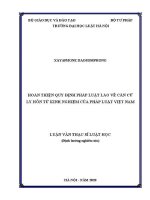 Luận văn thạc sĩ Luật học: Hoàn thiện quy định pháp luật Lào về căn cứ ly hôn từ kinh nghiệm của pháp luật Việt Nam