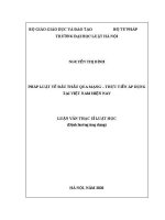 Luận văn thạc sĩ Luật học: Pháp luật về đấu thầu qua mạng - thực tiễn áp dụng tại Việt Nam hiện nay