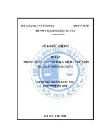 Luận văn thạc sĩ Luật học: Phòng ngừa các tội phạm về ma tuý trên địa bàn tỉnh Nam Định