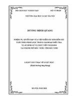 Luận văn thạc sĩ Luật học: Nhiệm vụ, quyền hạn của Viện kiểm sát khi kiểm sát tuân theo pháp luật trong giai đoạn điều tra vụ án hình sự và thực tiễn thi hành tại thành phố Bắc Ninh, tỉnh Bắc Ninh