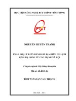 Phân loại ý kiến đánh giá địa điểm du lịch vịnh Hạ Long từ các mạng xã hội