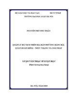 Luận văn thạc sĩ Luật học: Quản lý hộ tịch trên địa bàn phường Hàng Bài, quận Hoàn Kiếm - thực trạng và giải pháp