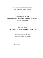 Đề tài sinh viên nghiên cứu khoa học: Tính tích cực học tập của sinh viên