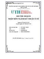 Bài thu hoạch nhập môn ngành kỹ thuật ô tô