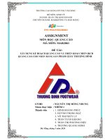 XÂY DỰNG KẾ HOẠCH QUẢNG CÁO VÀ TRIỂN KHAI CHIẾN DỊCH QUẢNG CÁO CHO NHÃN HÀNG SẢN PHẢM GIÀY THƯỢNG ĐÌNH