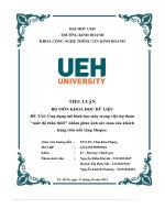 Ứng dụng mô hình học máy trong việc dự đoán mức độ thân thiết nhằm phản ánh sức mua của khách hàng trên nền tảng shopee