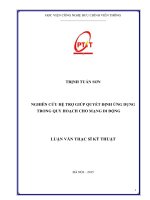 Nghiên cứu hệ hỗ trợ ra quyết định ứng dụng trong quy hoạch mạng di động