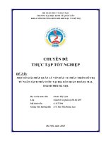 Chuyên đề thực tập tốt nghiệp: Một số giải pháp quản lý vốn đầu tư phát triển đô thị từ ngân sách nhà nước tại địa bàn Quận Hoàng Mai, Thành Phố Hà Nội