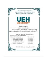 Ứng dụng khoa học dữliệu vào hệ thống chăm sóc vật nuôi