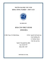 BÁO CÁO THỰC HÀNH SINH HÓA