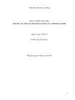 Báo cáo độc chất học chủ đề cấu trúc  tính chất lý hóa của aminoglycosid